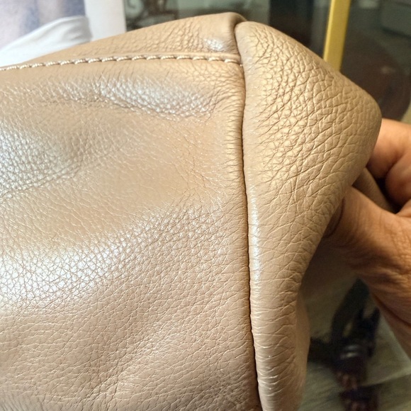 Marc by Marc Jacobs Taupe Pebbled Leather Satchel with Gold Hardware - Picture 5 of 8